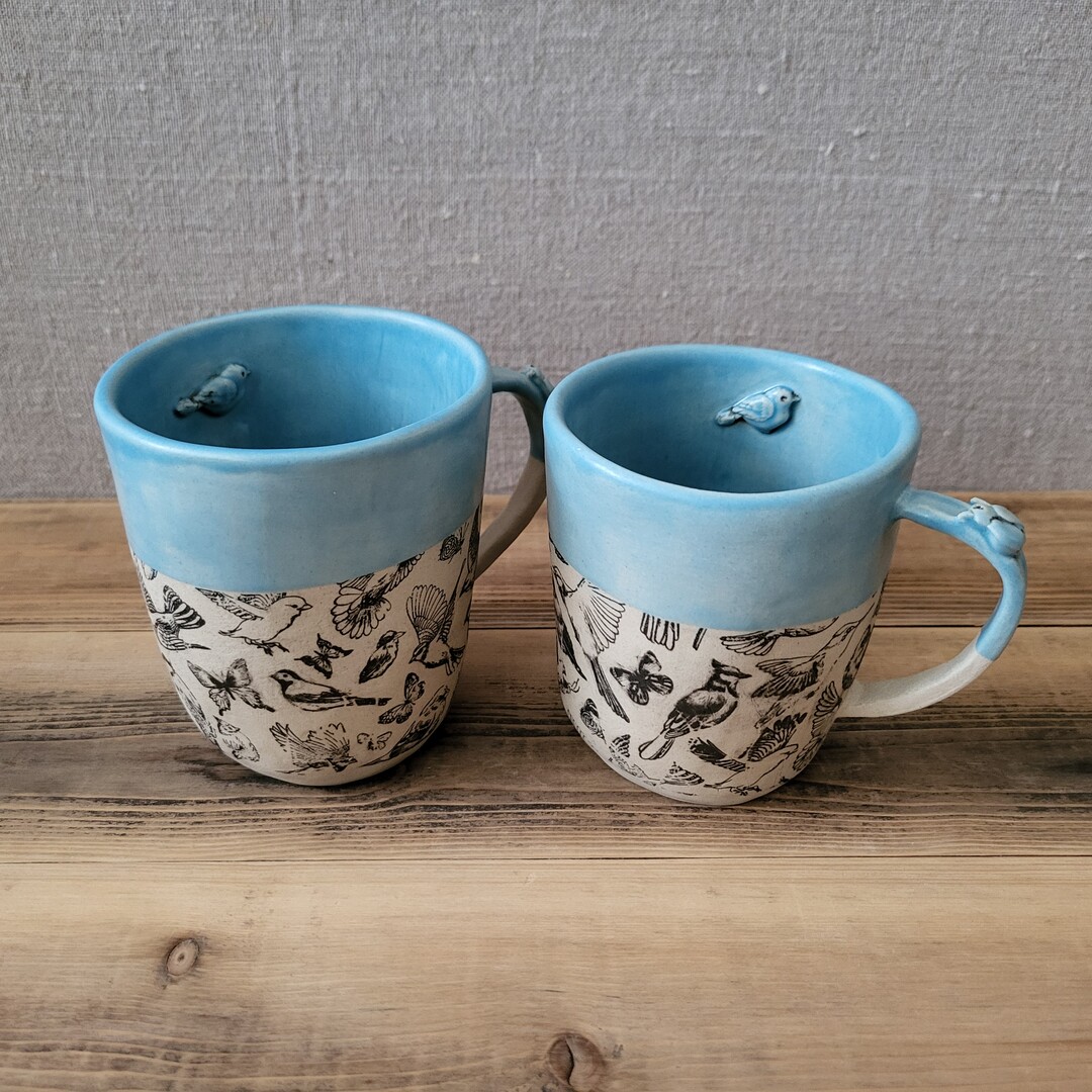 Keramiktasse Vögel